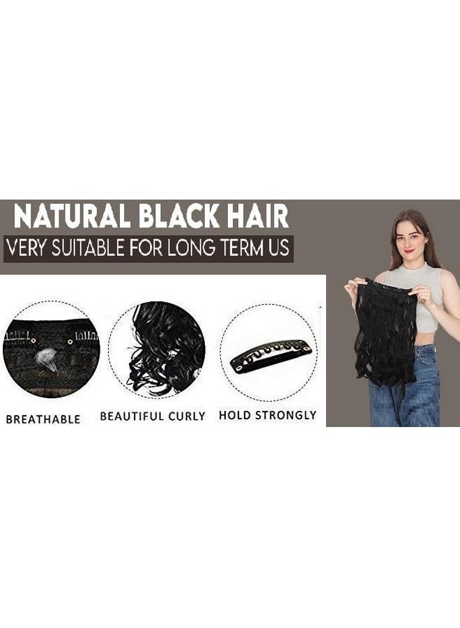 MoonEyes Silky Soft Hair Extensions And Wigs Women Curly/Wavy Hair Extension For Girls To Increase Hair Volume 5 Clips In Black Color - Image 3