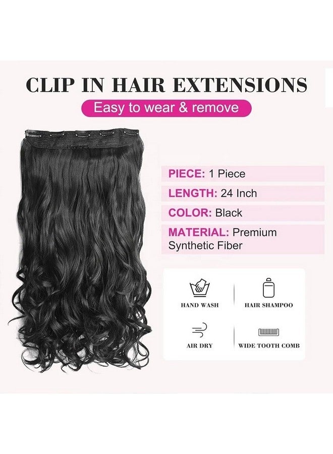 MoonEyes Silky Soft Hair Extensions And Wigs Women Curly/Wavy Hair Extension For Girls To Increase Hair Volume 5 Clips In Black Color - Image 2