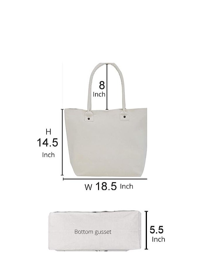 Earthsafe Earthsave Cotton Canvas Reusable Printed Bags Off White Eco Friendly Tote for Stylish Shopping Everyday Use  - Image 4