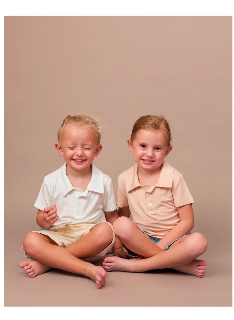 Anvi Baby Bamboo Spandex Polo T-Shirt- Coral Peach