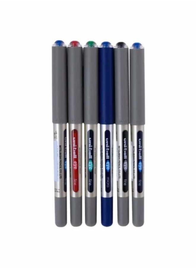 Uniball 6-Piece Liquid Ink Pen Set Multicolour  - Image 1