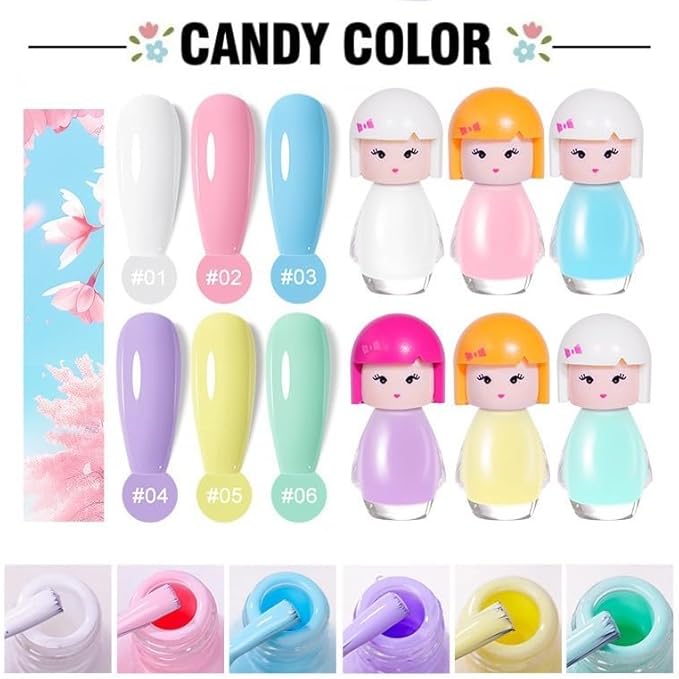 Nail polish free-drying, water-based peelable and tearing, children's nail polish set - Image 2