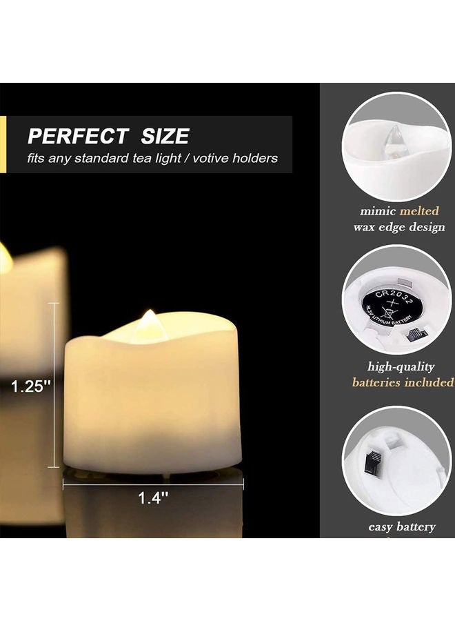 12-Piece Flameless Realistic And Bright Wax Electric LED Candle Set Warm White 1.25inch - Image 3