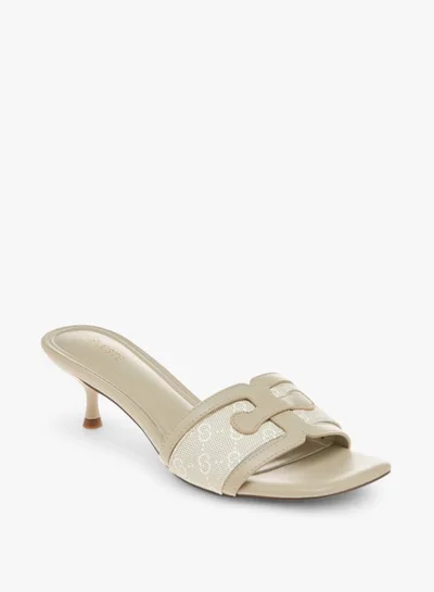 Celeste Women's Logo Detail Slip-On Sandals with Kitten Heels