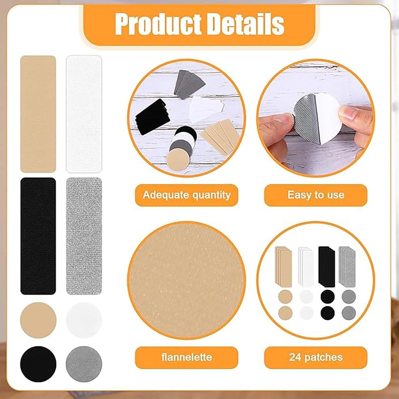 RupeeRise 24 Pcs Shoe Fix Patches, Self-Adhesive Shoe Repair Patch for Holes and Wear, 24 Pcs Shoe Heel Repair Kit with Rectangular and Round Patches, Quick Fix for Sneakers and High Heels - Image 3