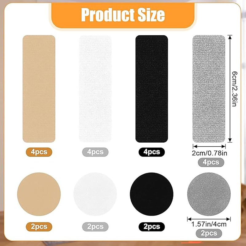 RupeeRise 24 Pcs Shoe Fix Patches, Self-Adhesive Shoe Repair Patch for Holes and Wear, 24 Pcs Shoe Heel Repair Kit with Rectangular and Round Patches, Quick Fix for Sneakers and High Heels - Image 2