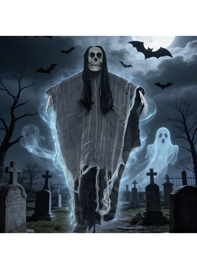 Halloween Hanging  Skeleton Ghosts,Scary Halloween Skeleton Decorations,Haunted House Prop,Hanging Skeletons Decor for Indoor & Outdoor and Create a Halloween Ambiance Ideal for Festival - Image 4