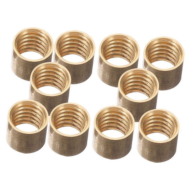 Brass Snooker Cue Ferrules 10 Piece Set For Cue Stick Repair With Leather Tips - Image 2