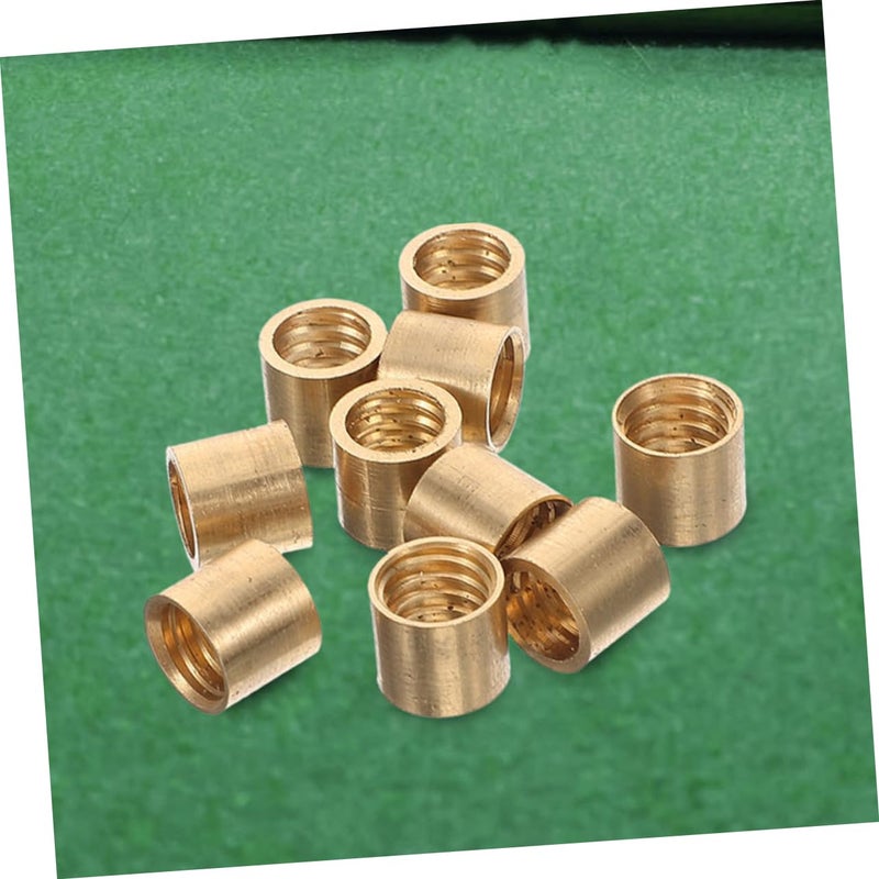 Brass Snooker Cue Ferrules 10 Piece Set For Cue Stick Repair With Leather Tips - Image 3