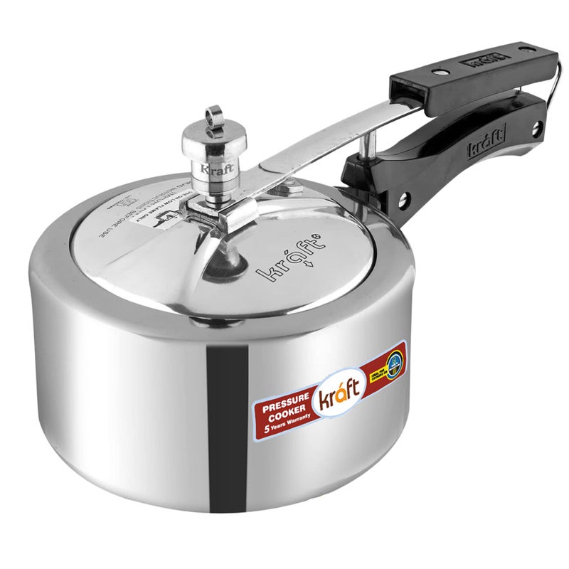 Kraft 5Liters Kraft Classic Aluminium Inner Lid Pressure Cooker Large - 5 Litre/Long Lasting, Healthy Cooking/Induction Base/ISI Certified / 5 Year Warranty - Silver silver - Image 3
