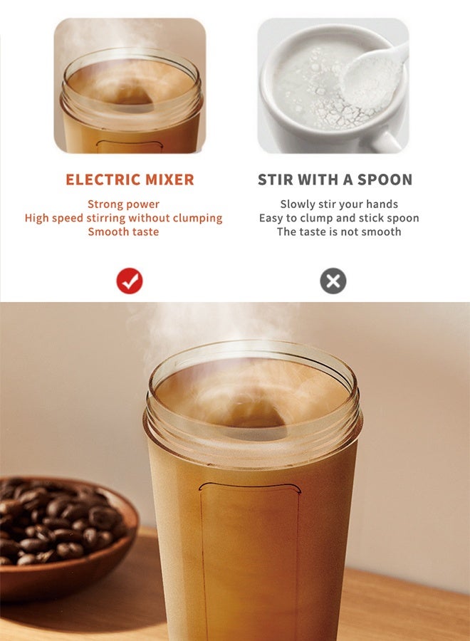 MLADEN زجاجة هزاز كهربائية هزاز كهربائي للبروتين، كوب خلط أوتوماتيكي قابل لإعادة الشحن لمخفوقات البروتين السلسة، خلاط دوامي بتقنية X-Blade، كوب خلط مسحوق البروتين المحمول، زجاجة خلاط خالية من مادة BPA بسعة 400 مل - Image 3