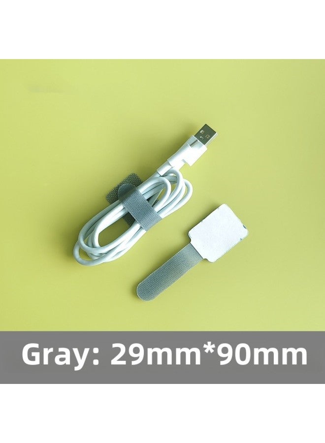 Loquat 3M Adhesive Hook And Loop Cable Strap Data Cable Fixed Paste Storage Artifact Adhesive Hook And Loop Cable Tie-Color:Grey 】 - Image 1