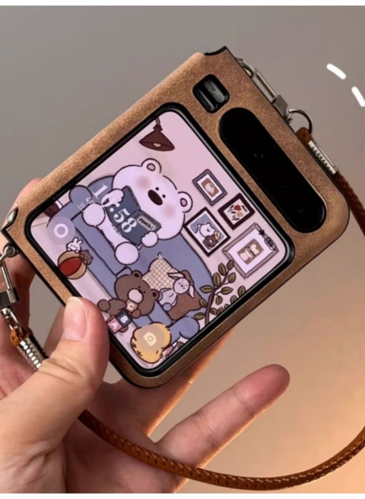 Suitable For Huawei Pura X Phone Case And Phone Protective Case Mini Teddy Bear Suede Shell+Handheld - Image 4