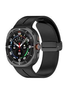Waldic Samsung Galaxy Watch 7 Ultra Band 47mm | Compatible for Samsung Galaxy Watch Ultra | Silicone Sport Strap With Magnetic Buckle Replacement Accessory Women Men Fit for Samsung Galaxy Watch Ultra Band - Black  - Image 4