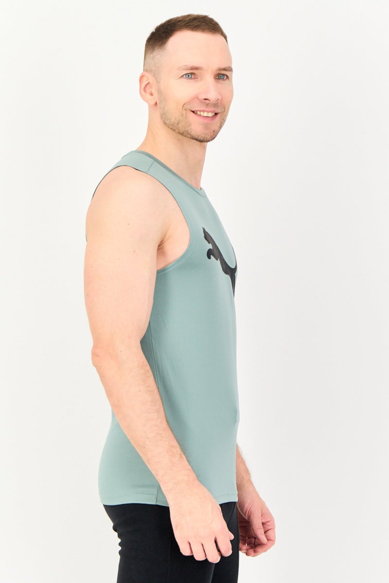 PUMA سترة تدريب أساسية بدون أكمام للرجال، لون أخضر حكيم - Image 2