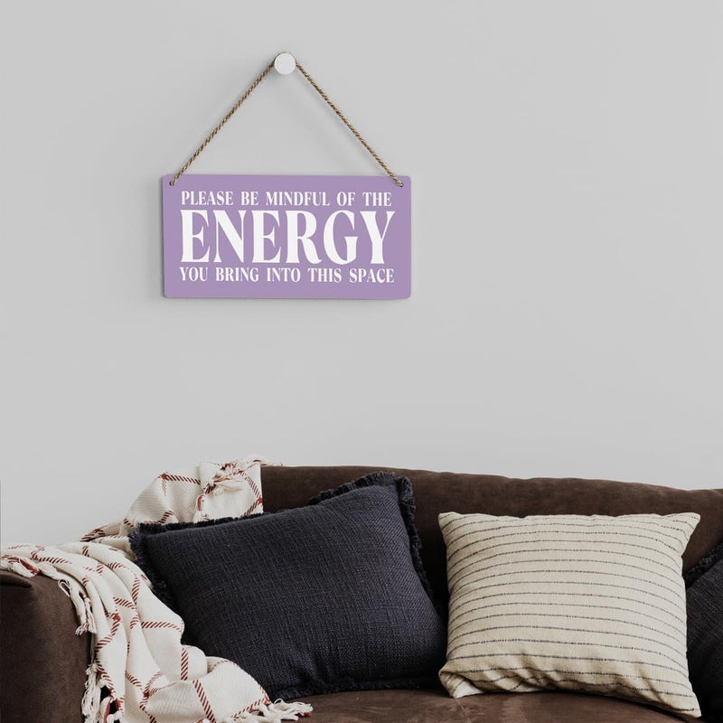 SENJIAN Purple Decor Spiritual Meditation Room Decor Inspirational Spa Decoration Positive Affirmations Wall Wood Plaque Sign Hanging Door Sign Home Office Yoga Room Decoration - Image 4
