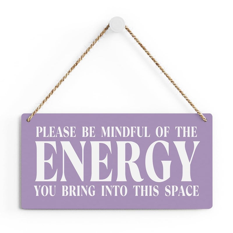 SENJIAN Purple Decor Spiritual Meditation Room Decor Inspirational Spa Decoration Positive Affirmations Wall Wood Plaque Sign Hanging Door Sign Home Office Yoga Room Decoration - Image 1