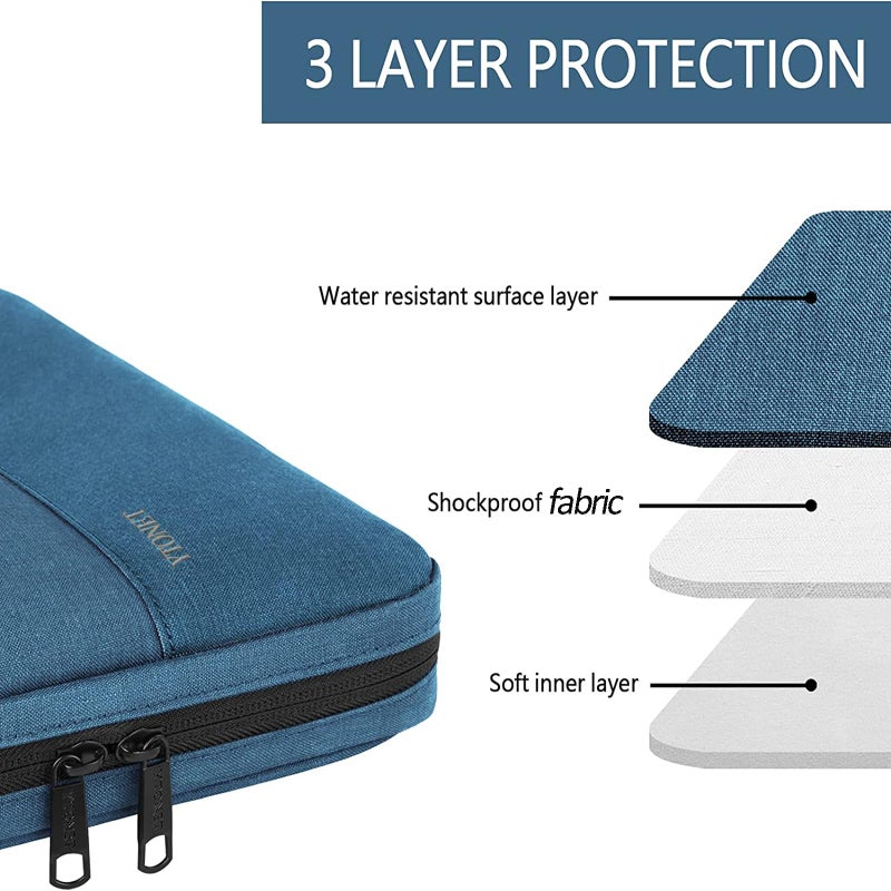 Ytonet Laptop Sleeve Case 15.6 Inch, Slim Water Resistant TSA Carrying Case with Handle, Protective Laptop Cover Compatible with HP Dell Lenovo Asus Notebooks, Gifts for Men Women, Deep Teal - Image 2