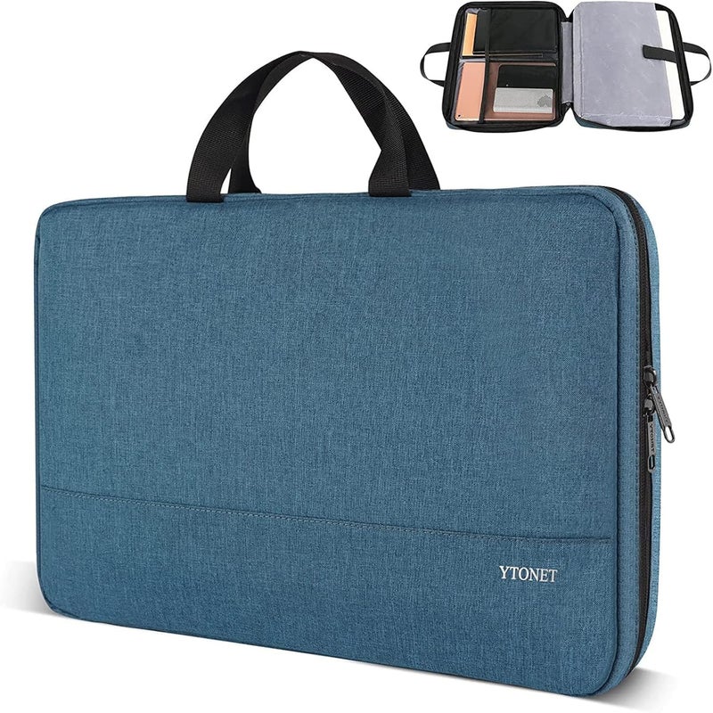 Ytonet Laptop Sleeve Case 15.6 Inch, Slim Water Resistant TSA Carrying Case with Handle, Protective Laptop Cover Compatible with HP Dell Lenovo Asus Notebooks, Gifts for Men Women, Deep Teal - Image 1
