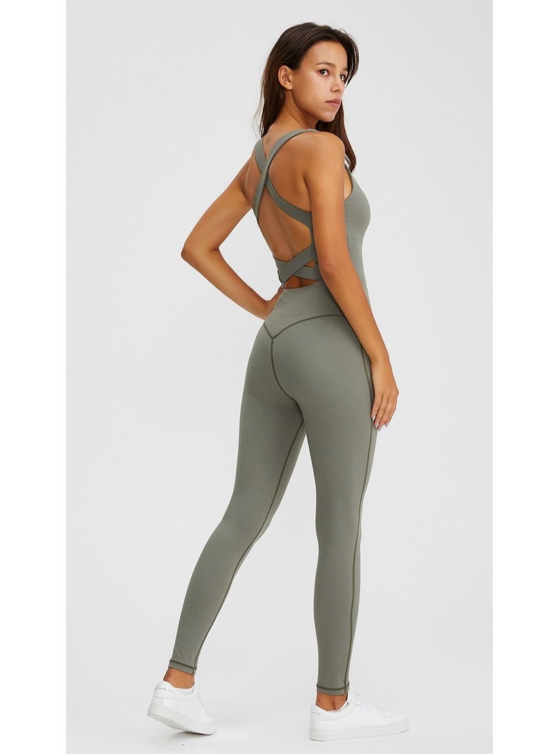 Loquat Dance Ballet Yoga Jumpsuit Grey - Image 2