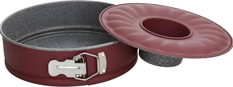 2 Pack Springform Cake Pans Nonstick Removable Bottom Baking Mould Heavy Duty Leakproof Bakeware Set for Cheesecake Crème Caramel Layer Cakes Oven Safe Dessert Pan - Image 1