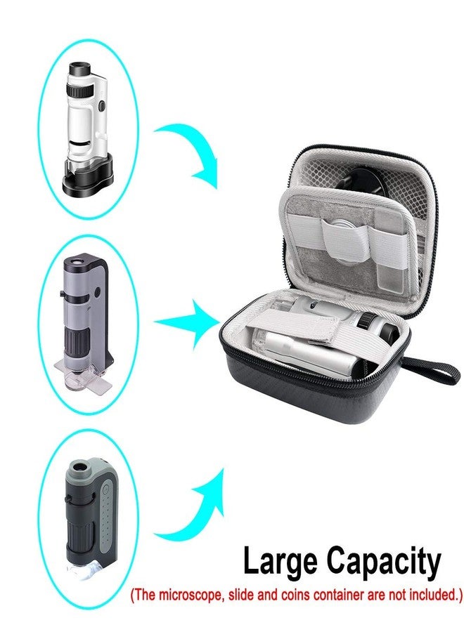 Jiusion Hard Case for Carson MicroBrite Plus Pocket Microscope (MM-300 or MM-300MU) and MicroFlip (MP-250 or MP-250MU) Travel Storage Carrying Include Carabiner and Strap - Image 2