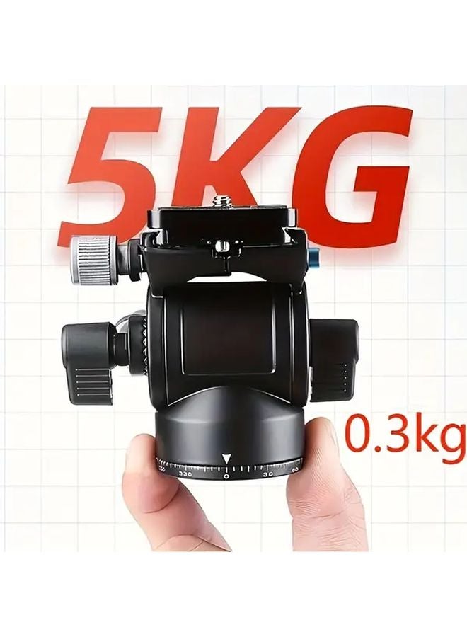 Black Mini Damping Hydraulic Metal Pan Camera Tripod Professional Photography Outdoor 360 Panoramic - Image 4