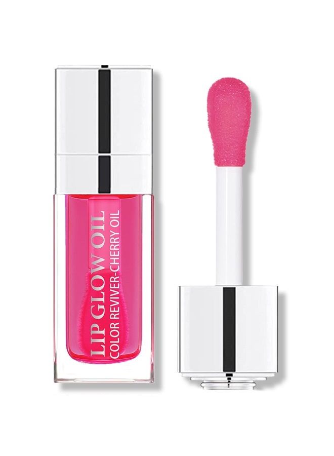 Miniling Hydrating Plumping Lip Oil Lip Gloss Lip Balm Lip Care Transparent Toot Lip Oil, Tinted Sheer Color Liquid Lip Oil Moisturizing Lip Oil, Non-Sticky Nourishing Repairing Lip Care Products(RASPBERRY)  - Image 1
