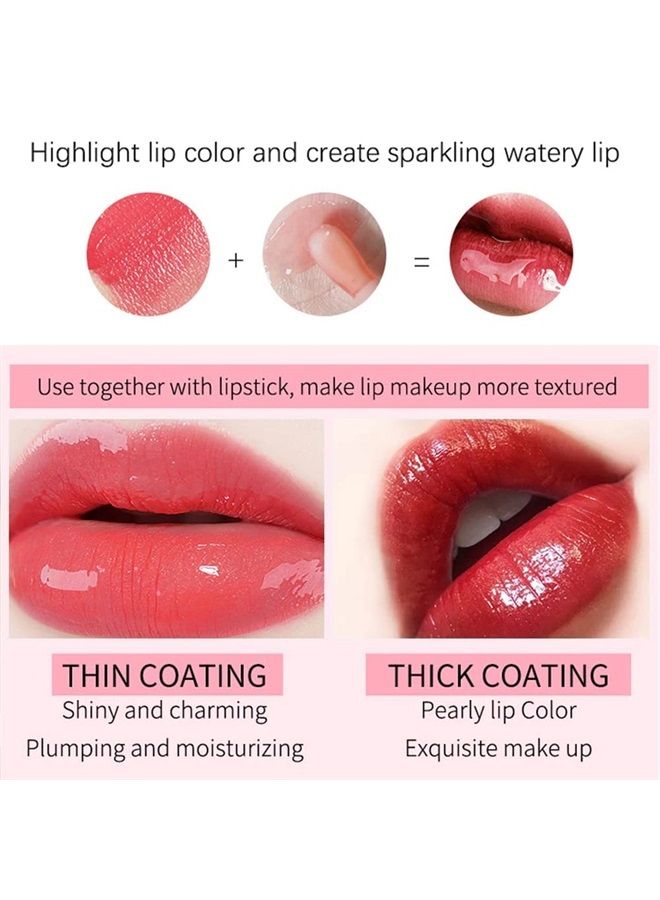 Miniling Hydrating Plumping Lip Oil Lip Gloss Lip Balm Lip Care Transparent Toot Lip Oil, Tinted Sheer Color Liquid Lip Oil Moisturizing Lip Oil, Non-Sticky Nourishing Repairing Lip Care Products(RASPBERRY)  - Image 5