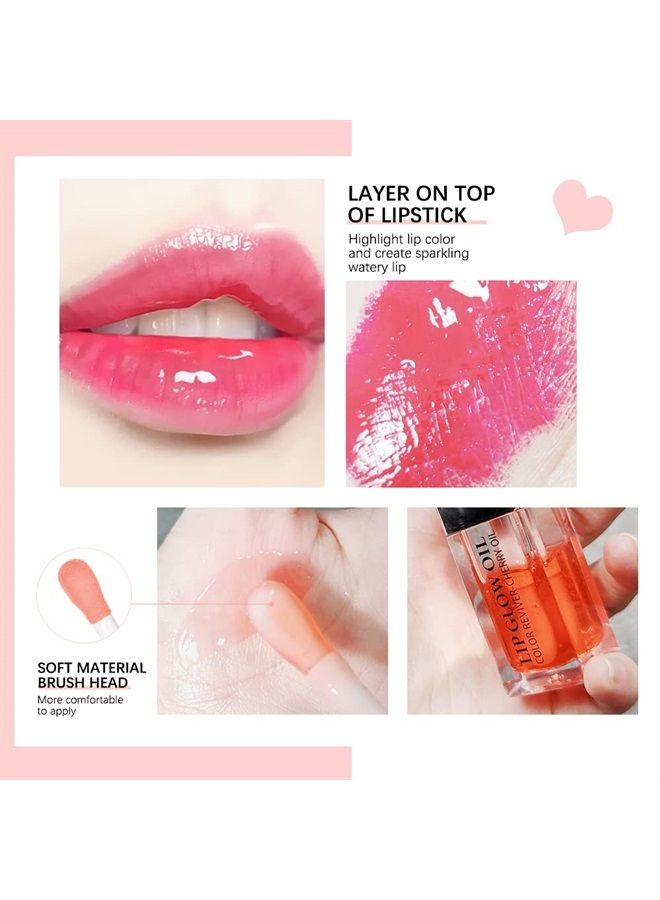 Miniling Hydrating Plumping Lip Oil Lip Gloss Lip Balm Lip Care Transparent Toot Lip Oil, Tinted Sheer Color Liquid Lip Oil Moisturizing Lip Oil, Non-Sticky Nourishing Repairing Lip Care Products(RASPBERRY)  - Image 4