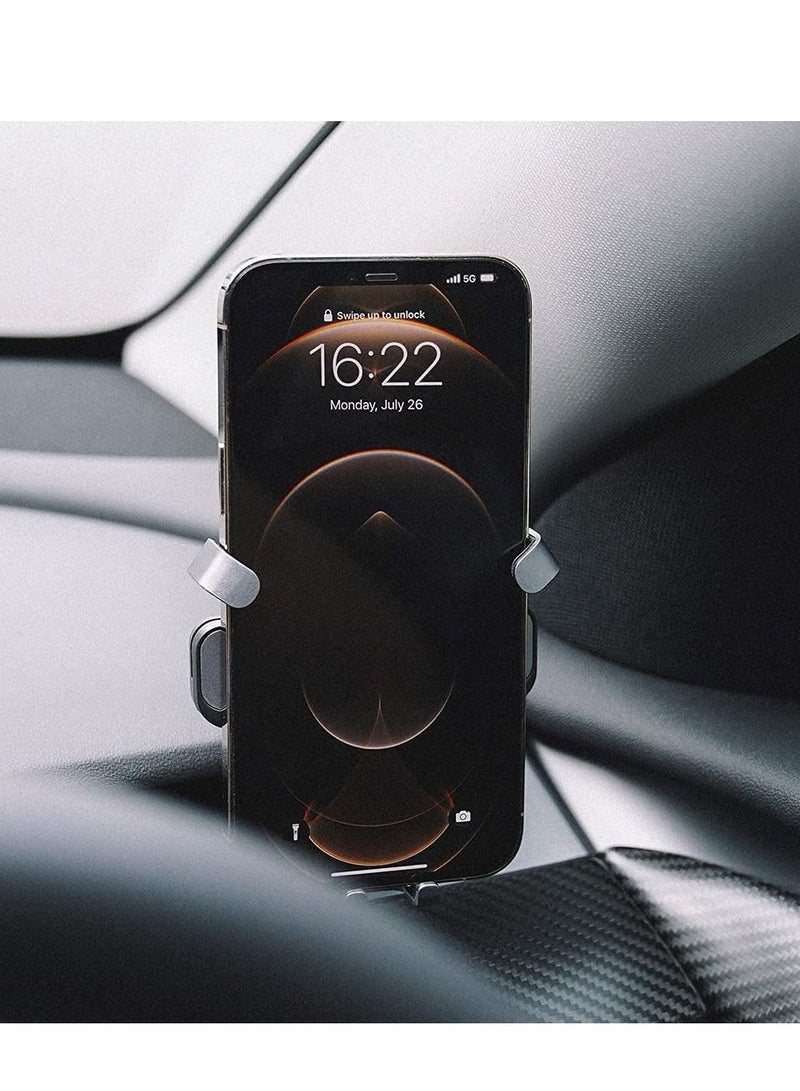 SYOSI Fit Tesla Model 3 Model Y Phone Holder Gravity Car Phone Mount Adjustable Car Phone Mount for 2021 Model 3/Y Accessories, Silver - Image 3