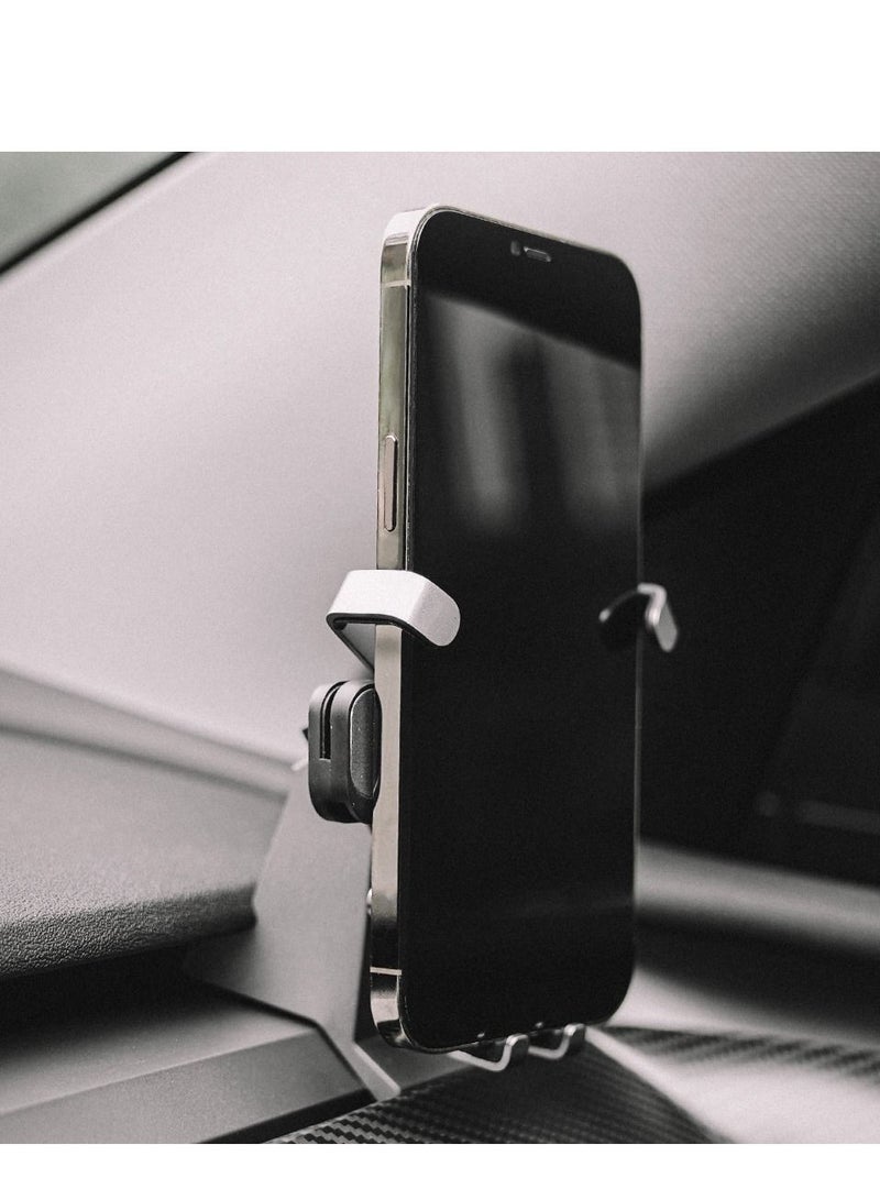 SYOSI Fit Tesla Model 3 Model Y Phone Holder Gravity Car Phone Mount Adjustable Car Phone Mount for 2021 Model 3/Y Accessories, Silver - Image 4