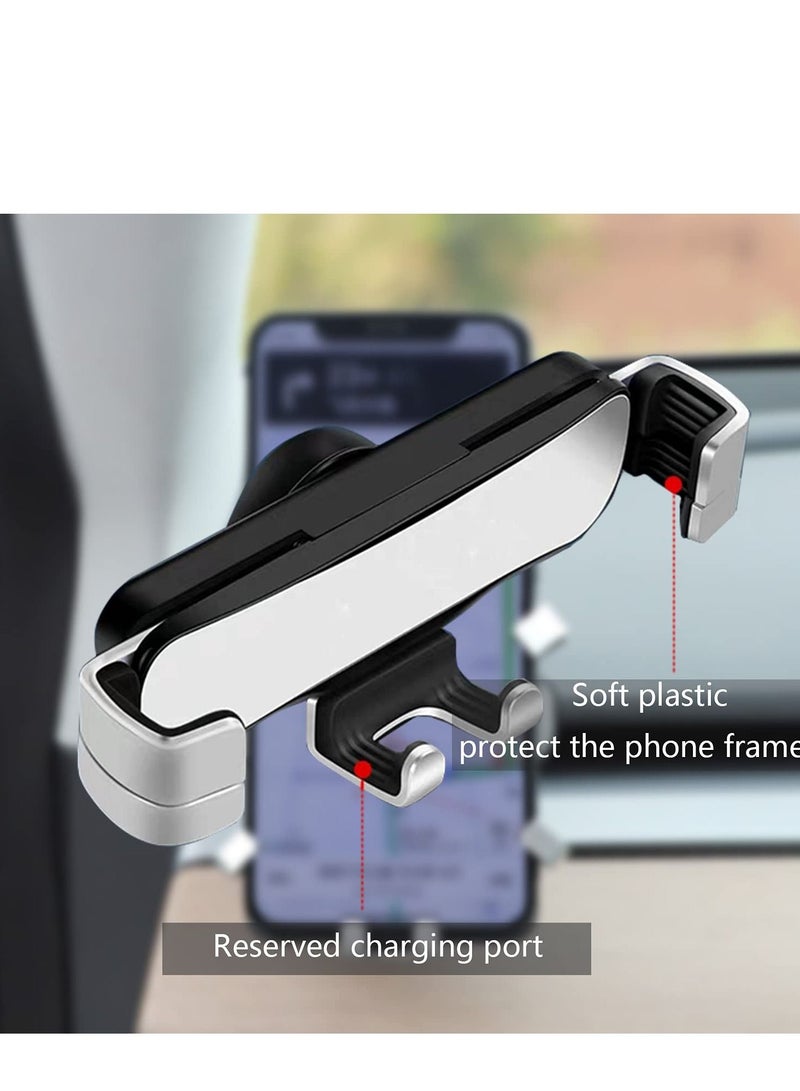 SYOSI Fit Tesla Model 3 Model Y Phone Holder Gravity Car Phone Mount Adjustable Car Phone Mount for 2021 Model 3/Y Accessories, Silver - Image 5