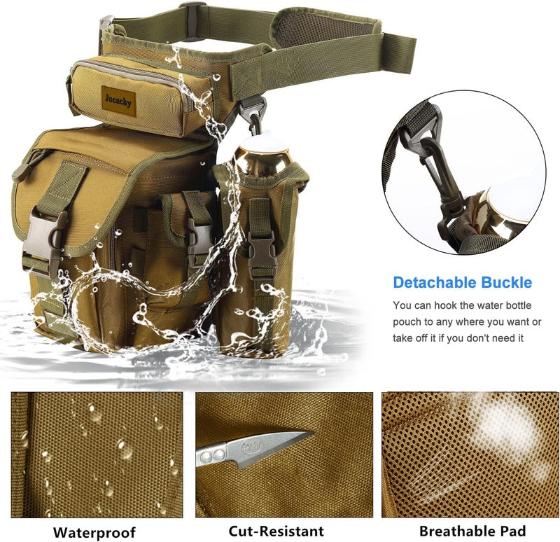 Jueachy Drop Leg Bag for Men Tactical Metal Detecting Thigh Pack with Water Bottle Pouch - Image 2