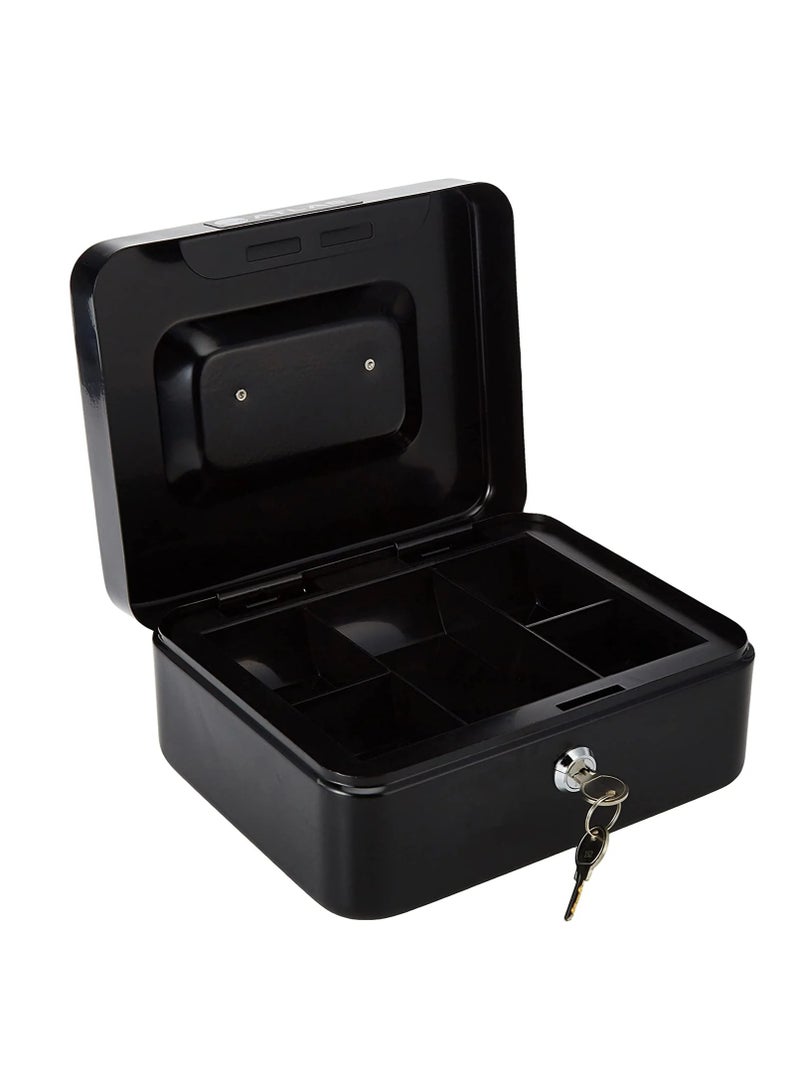 ATLAS صندوق نقدي فولاذي مع صينية وقفل بحجم 250X200x90 مم باللون الأسود - Image 3