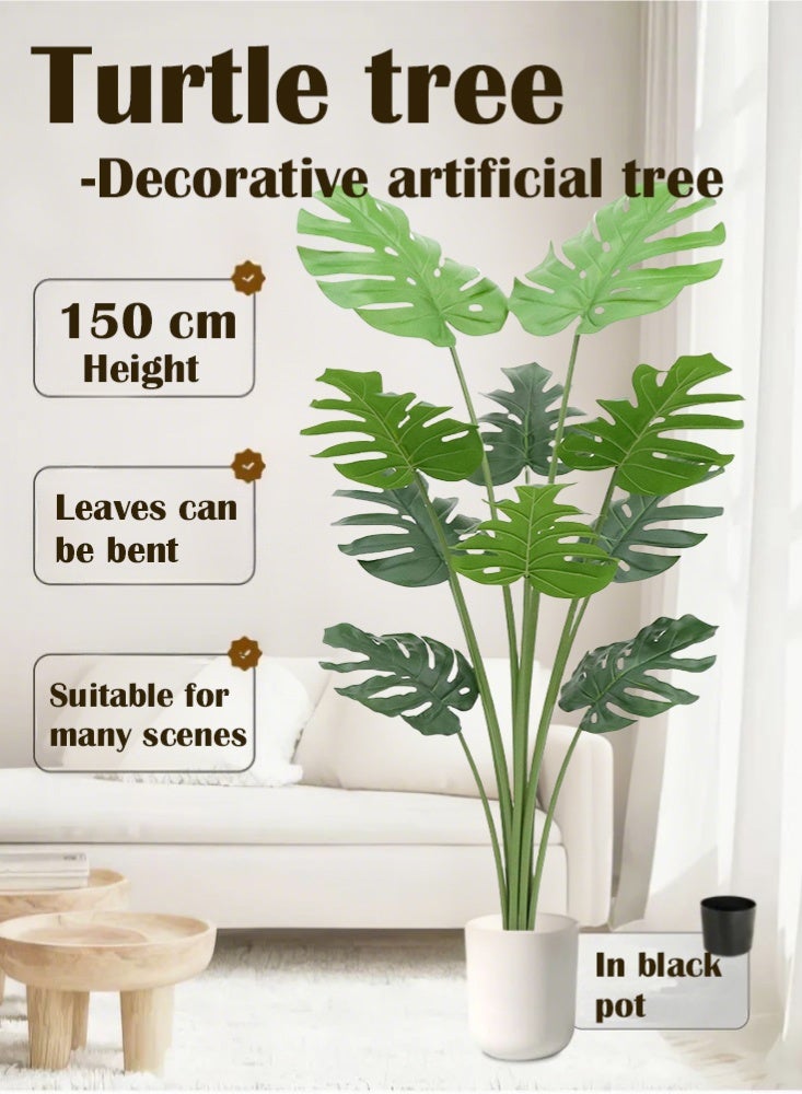 PHISMA 150 CM Artificial Trees, Artificial Banana Tree With Perfect Faux Tropical Leaf, Lifelike Artificial Tree For Modern Home Decoration Indoor And Outdoor, Artificial Tree For Office And Housewarming Artificial Bird of Paradise Tree with Pot, Light up the space - Image 1