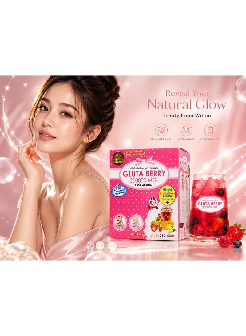 Berry Harmony Gluta Berry 200000mg Mixed Berry Collagen Drink Powder with Glutathione CoQ10 Grape Seed Extract - Image 3