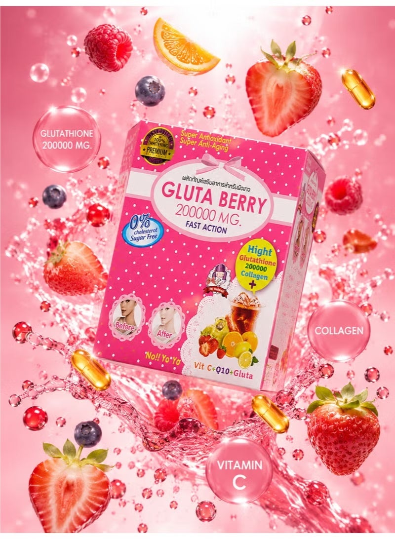 Berry Harmony Gluta Berry 200000mg Mixed Berry Collagen Drink Powder with Glutathione CoQ10 Grape Seed Extract - Image 5