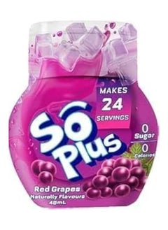 So Plus Liquid Water Enhancer Natrually Flavours, Red Grapes Zero Suger & Calories - 48 ML