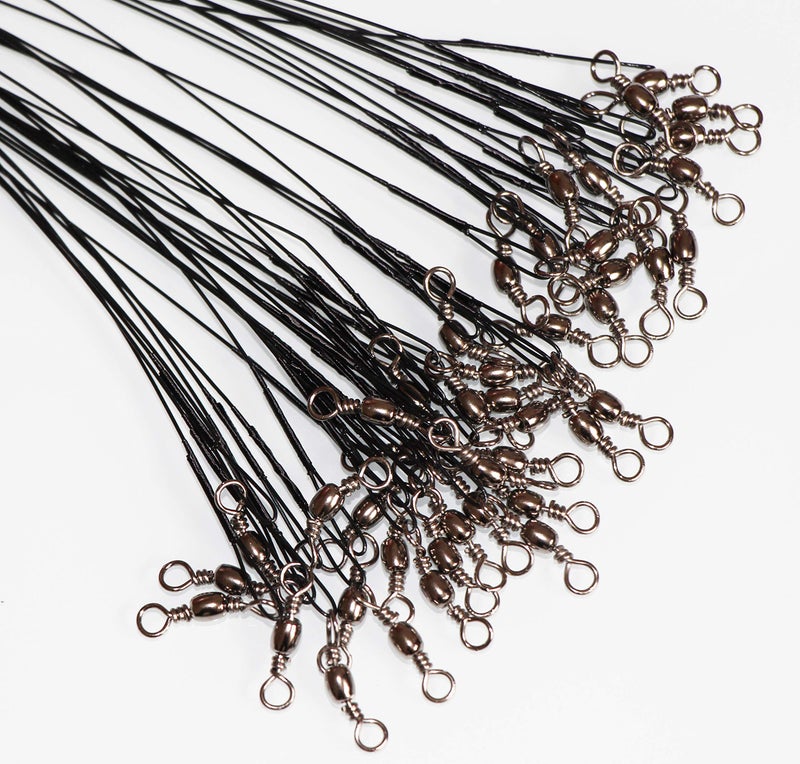Laxygo 60pcs Fishing Wire Leaders Nylon-Coated Fishing Line Wire Leaders with Swivels and Snaps 6inch, 9inch, 12inch - Image 5