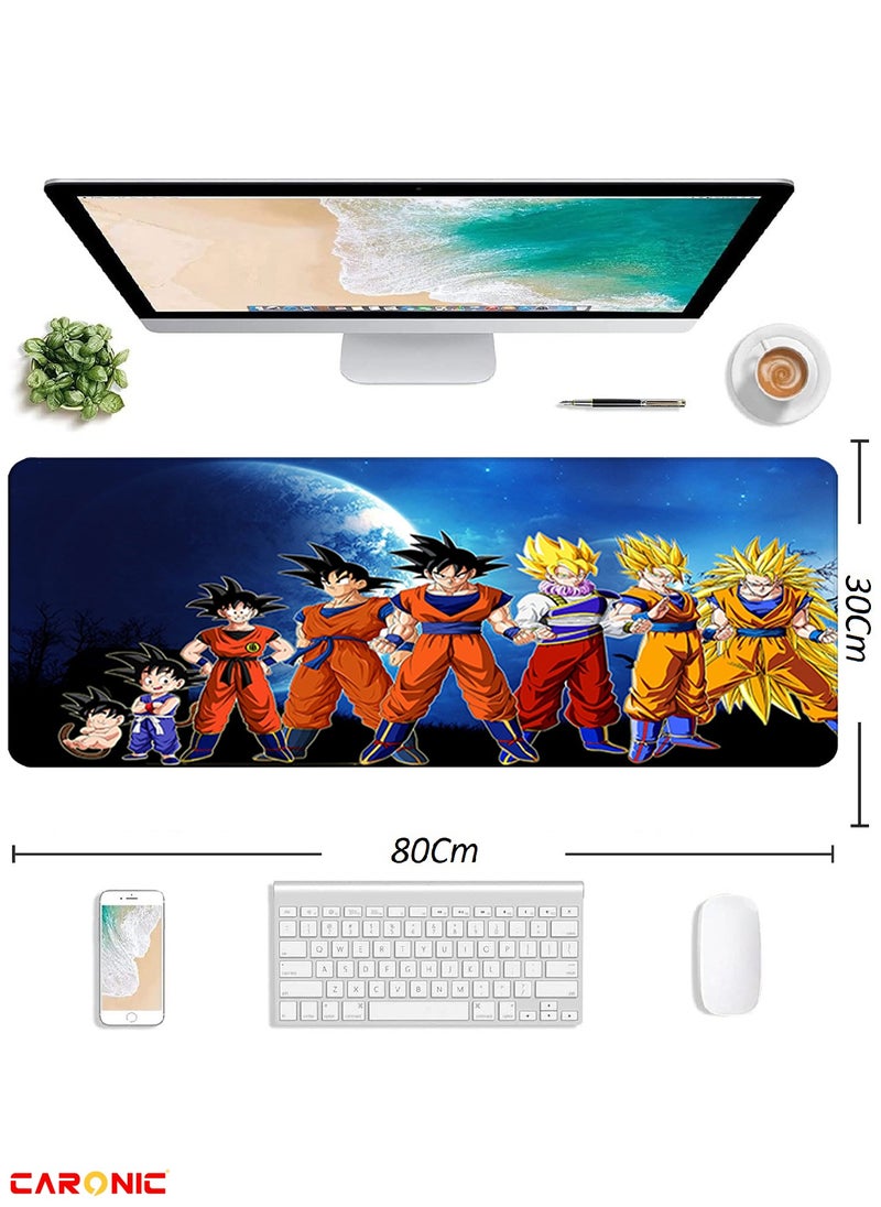 CARONIC Large Gaming Mouse Pad with Superior Micro Weave Cloth Extended Desk Mousepad with Stitched Edges Non-Slip Base Water Resist Keyboard Pad For Gamer And Office Home DBZ 127  - Image 3