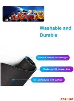 CARONIC Large Gaming Mouse Pad with Superior Micro Weave Cloth Extended Desk Mousepad with Stitched Edges Non-Slip Base Water Resist Keyboard Pad For Gamer And Office Home DBZ 127  - Image 4