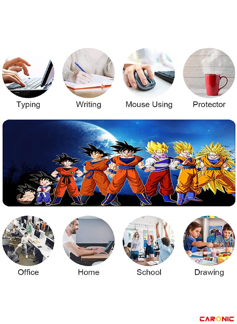CARONIC Large Gaming Mouse Pad with Superior Micro Weave Cloth Extended Desk Mousepad with Stitched Edges Non-Slip Base Water Resist Keyboard Pad For Gamer And Office Home DBZ 127  - Image 2