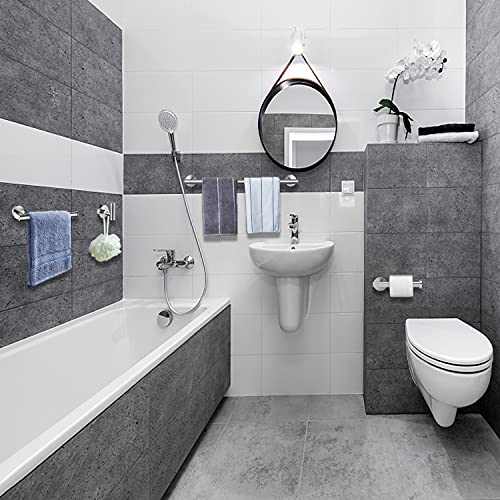 Nolimas Brushed Nickel Bath Towel Bar Single Bars Towel Rack Rod Classic Wall Mounted SUS304 Stainless Steel Bathroom Towel Holder Toilet Kitchen Towel Shelf Single Layer,24 inches - Image 2