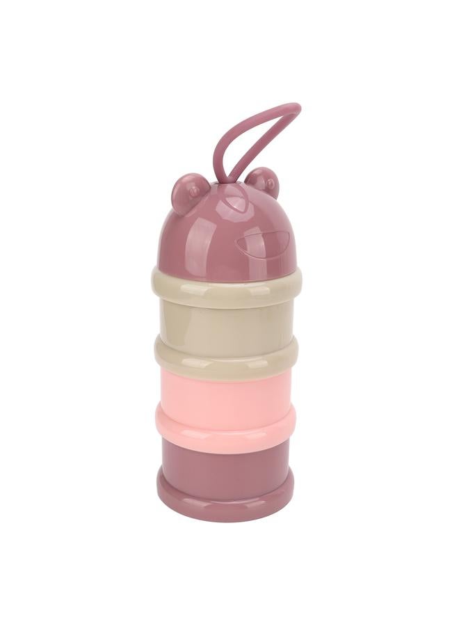 3 Layers Baby Milk Powder Formula Dispenser Detachable Portable Stackable Rotation Baby Snack Storage Container Light Pink