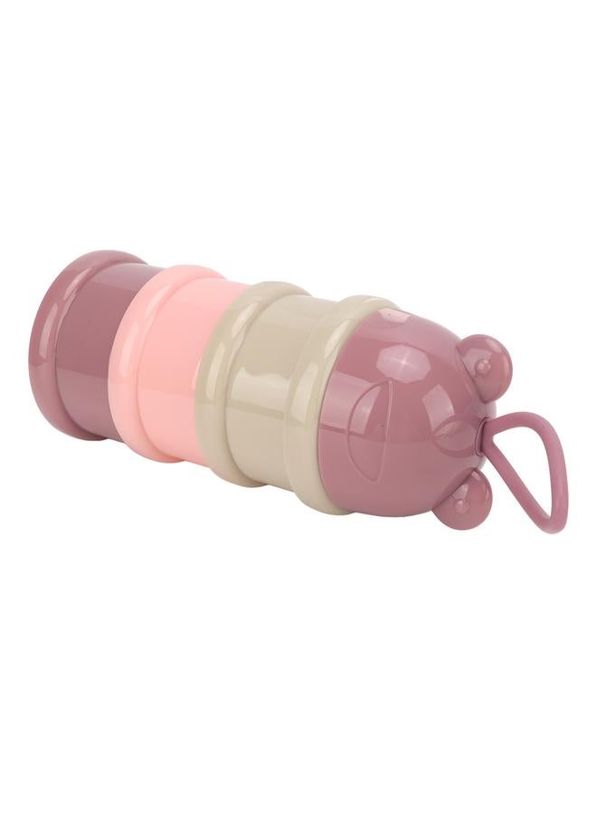 3 Layers Baby Milk Powder Formula Dispenser Detachable Portable Stackable Rotation Baby Snack Storage Container Light Pink