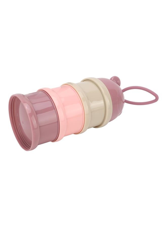 3 Layers Baby Milk Powder Formula Dispenser Detachable Portable Stackable Rotation Baby Snack Storage Container Light Pink