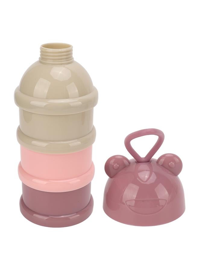 3 Layers Baby Milk Powder Formula Dispenser Detachable Portable Stackable Rotation Baby Snack Storage Container Light Pink