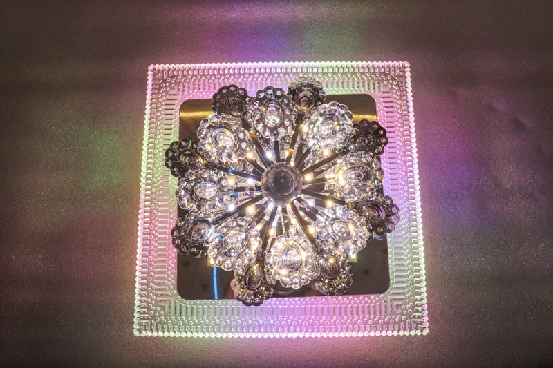 swanart Decorative Crystal Flower LED Light - Multicolor Rotation, Beautiful Lighting Accent for Home and Events - Image 1