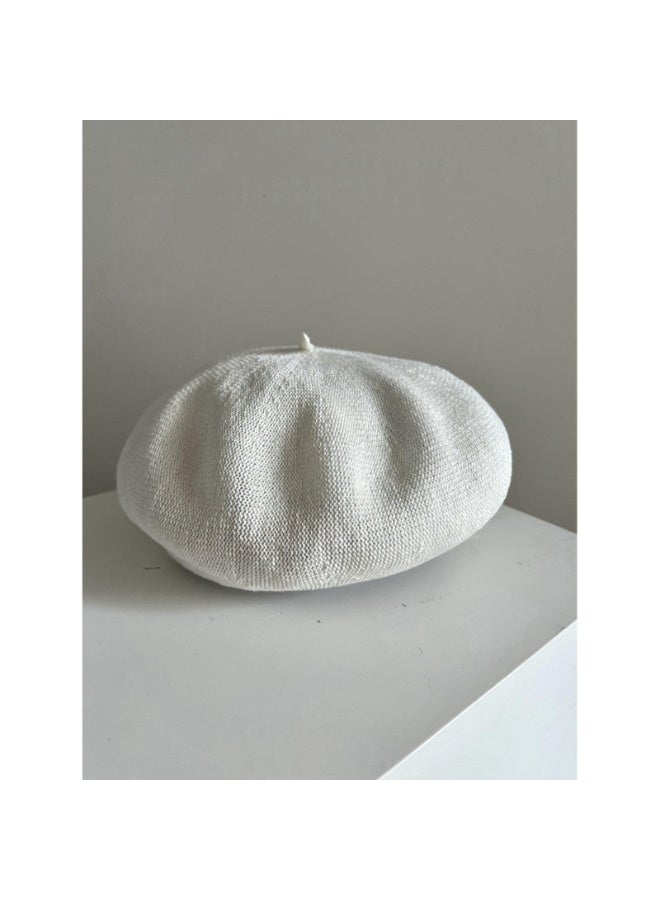 قبعة البيريه النساء قبعة البيريه الفرنسية قبعة شمسية صيفية مسامية للنساء قبعة الفنانات - Image 4